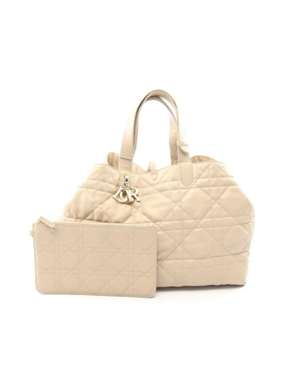 Dior Tote Toujours Large Micro Cannage Beige Leather